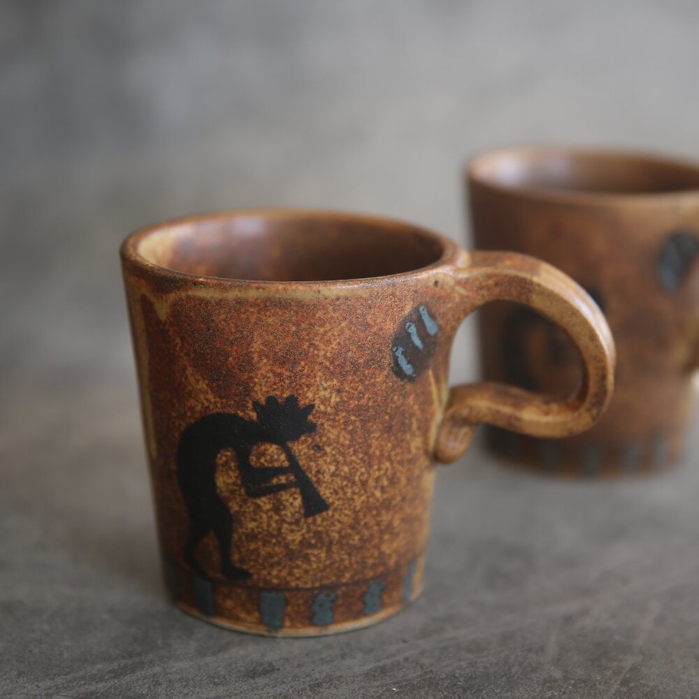 Flat Earth Pottery Kokopeli Mug Set